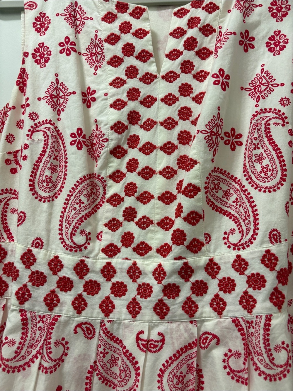 Talbots White Dress with Red Paisley Print - Picture 8 of 12